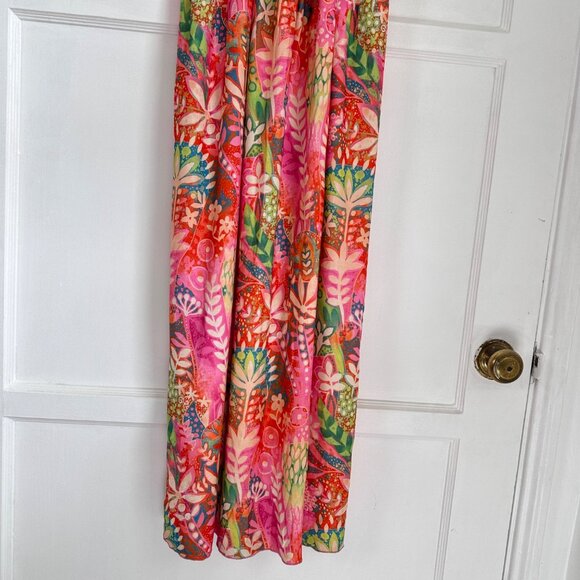 LTP Colorful Floral Stripe Strap Maxi Dress Stretchy Beachy Pool, Size 12 - Picture 8 of 10
